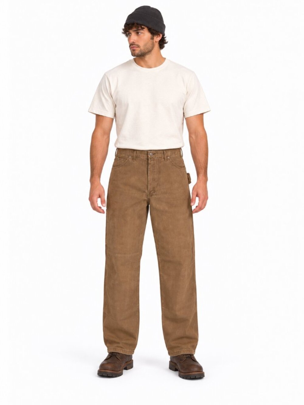 Dickies Sanded Duck Carpenter Pants Timber Brown Relaxed Fit 40x32